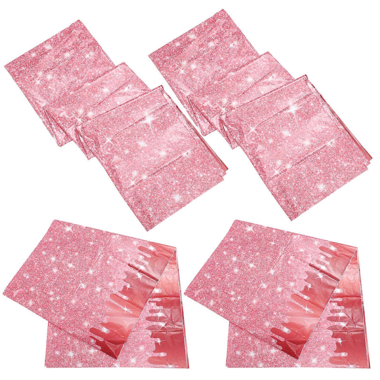 4pcs Shining Color Tablecloth Rectangular Tablecloth Party Dining Table Cloth Decor