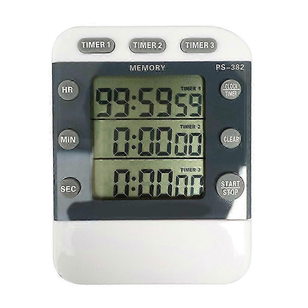 Triple Kitchen Timer Digital 3 Channel Alarm Timer Electronic Countdown Clock Timer Volume Control compatible with Home Office Sport