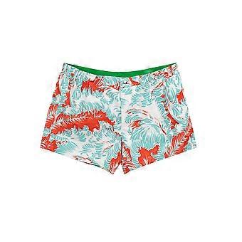 Bottega Veneta Feather Print Swim Shorts In Red And Blue