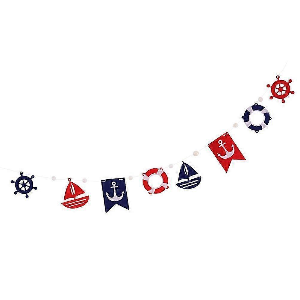 Pull Flag Hanging Decor for Party 2Pcs Ocean Theme Nautical Banners
