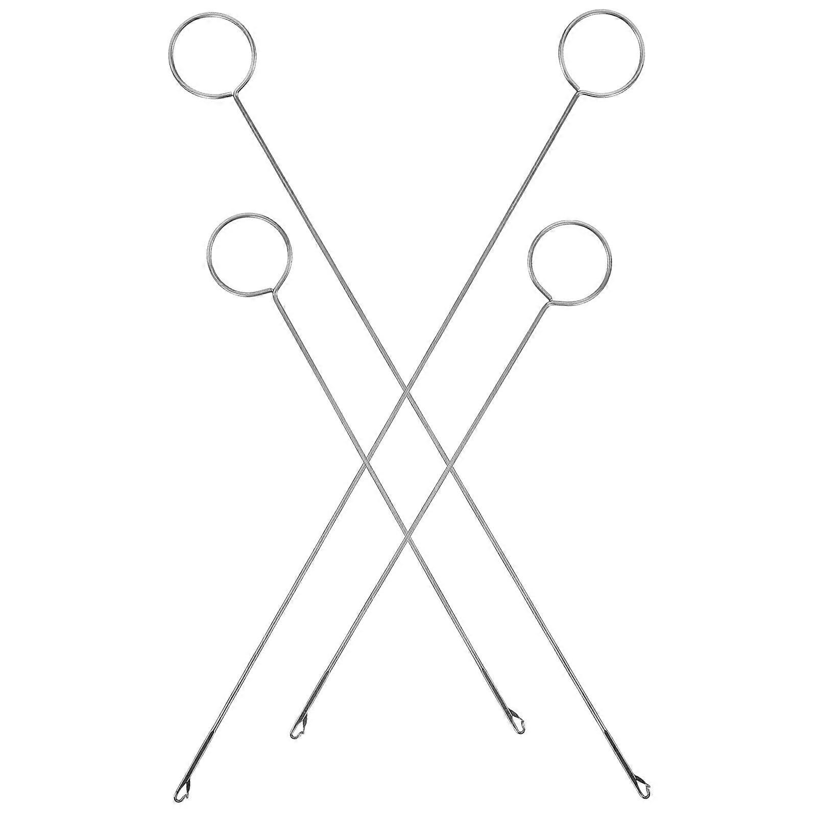 4 Pcs Crochet Tools Flexible Drawstring Threader Embroidery Needle Threading Tool Metal Needlework Threader Drawstring Needle