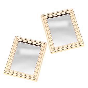 2pcs Specchi in miniatura Specchi per casa delle bambole Antico Bagno Scena di vita Modello Casa delle bambole Accessori per la decorazione Foto Puntelli