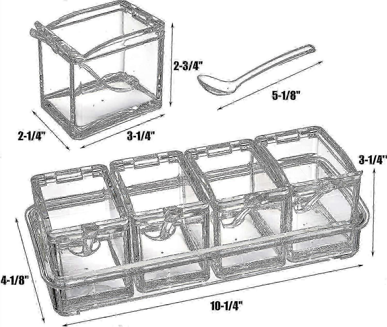 Clear spice rack, spice jar - compartment storage container 26-27