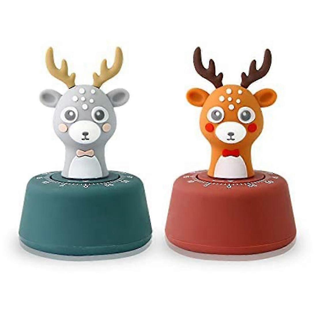 2pcs Nette Küche Timer, mechanischer Timer für Kinder, Cyanorange