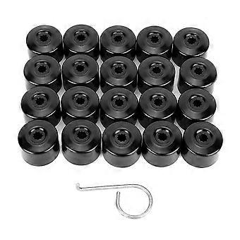 20 Pcs Wheel Nut Cover Black Aluminum Alloy Wheel Hub Screw Protective Cover