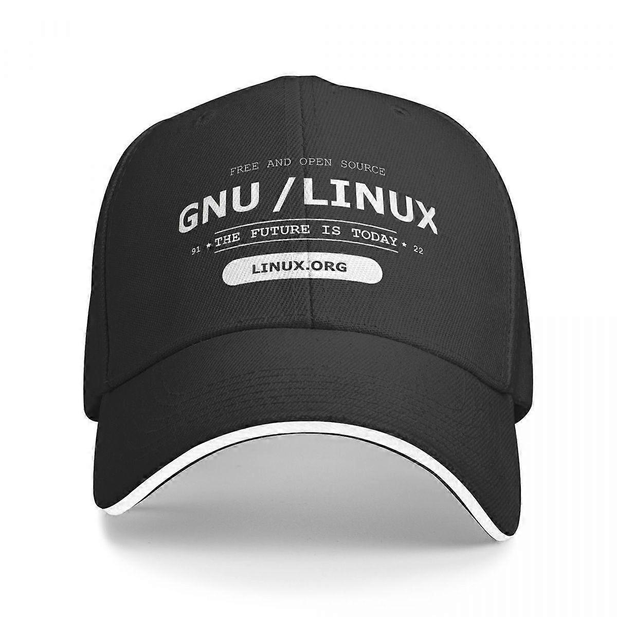 GNU Linux The Future Is Today Computer Programmer Code Washed Men's Baseball Cap Cycling Trucker Snapback Caps Dad Hat Golf Hats