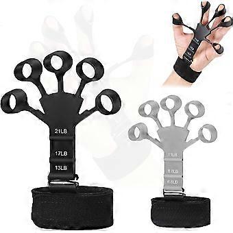Finger Stretcher & Hand Strengthener - 2Pcs Adjustable Finger Resistance Bands for Guitarists, Climbers, Typists, Gamers, Forearm & Hand Strength Trai