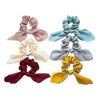6pcs Stylish Cloth Hair Ties for Women - Versatile Ponytail Accessories iny