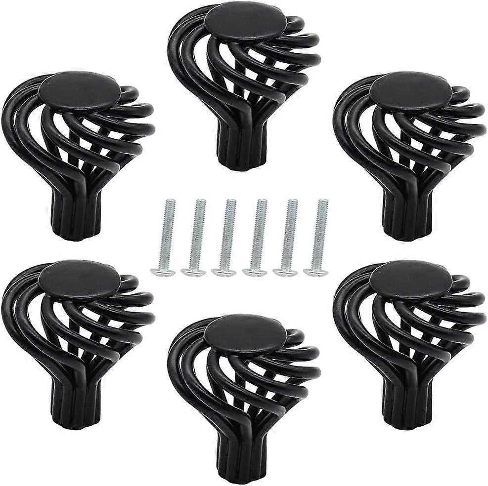Dww-6-Piece Cabinet Knobs, Hollow Spiral Drawer Pulls, Vintage Birdcage Kitchen Knobs, Cabinet Door Knobs for Kitchen and Bathroom Cabinets