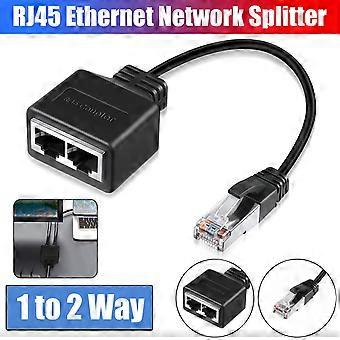 Dww-(Noir) Cble rpartiteur Ethernet RJ45, adaptateur rpartiteur RJ45 mle vers 2 femelles, cble adaptateur de commutateur Ethernet RJ45 professionnel p