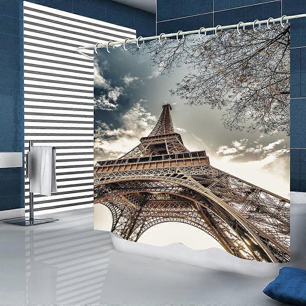 Paris Eiffel Tower Waterproof Polyester Shower Curtain