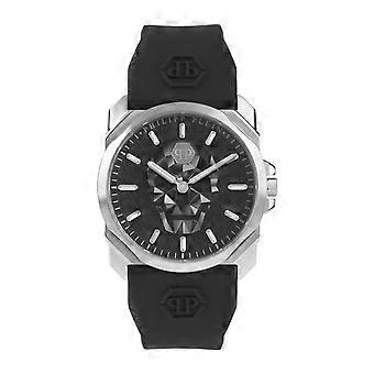 Philipp Plein Men's Watch Analog Quartz THE $KULL KING silver PWLAA0122 silicone