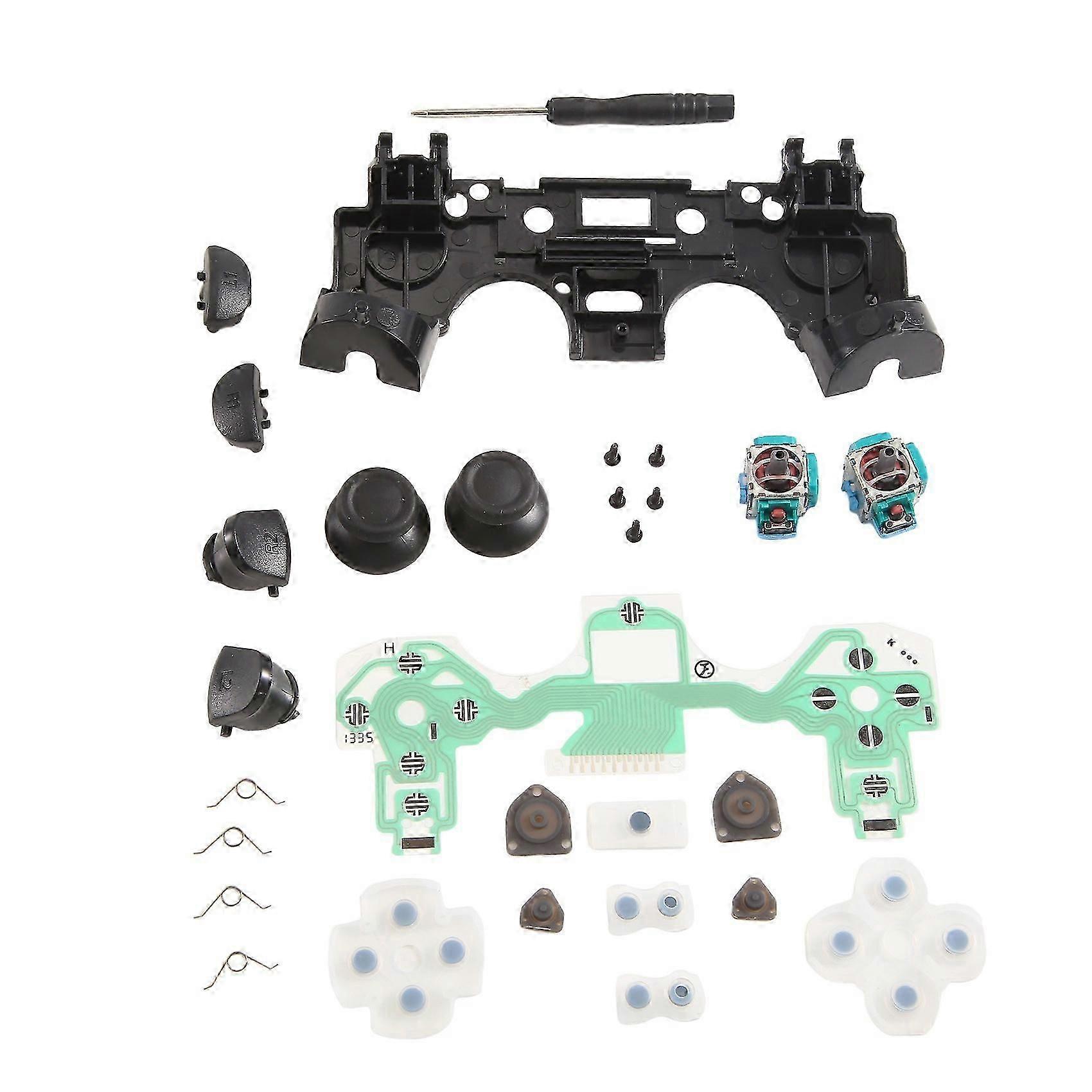 1Set compatible with PS4 JDS-001 Controller Trigger Buttons 3D Sensor Analog Thumb Stick Caps & Screws Tools