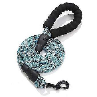 XYCY-Rope Dog Leash, Nylon Dog Leash with Soft Padded Handle and Reflective Threads, 150cm x 1.2cm, Blue