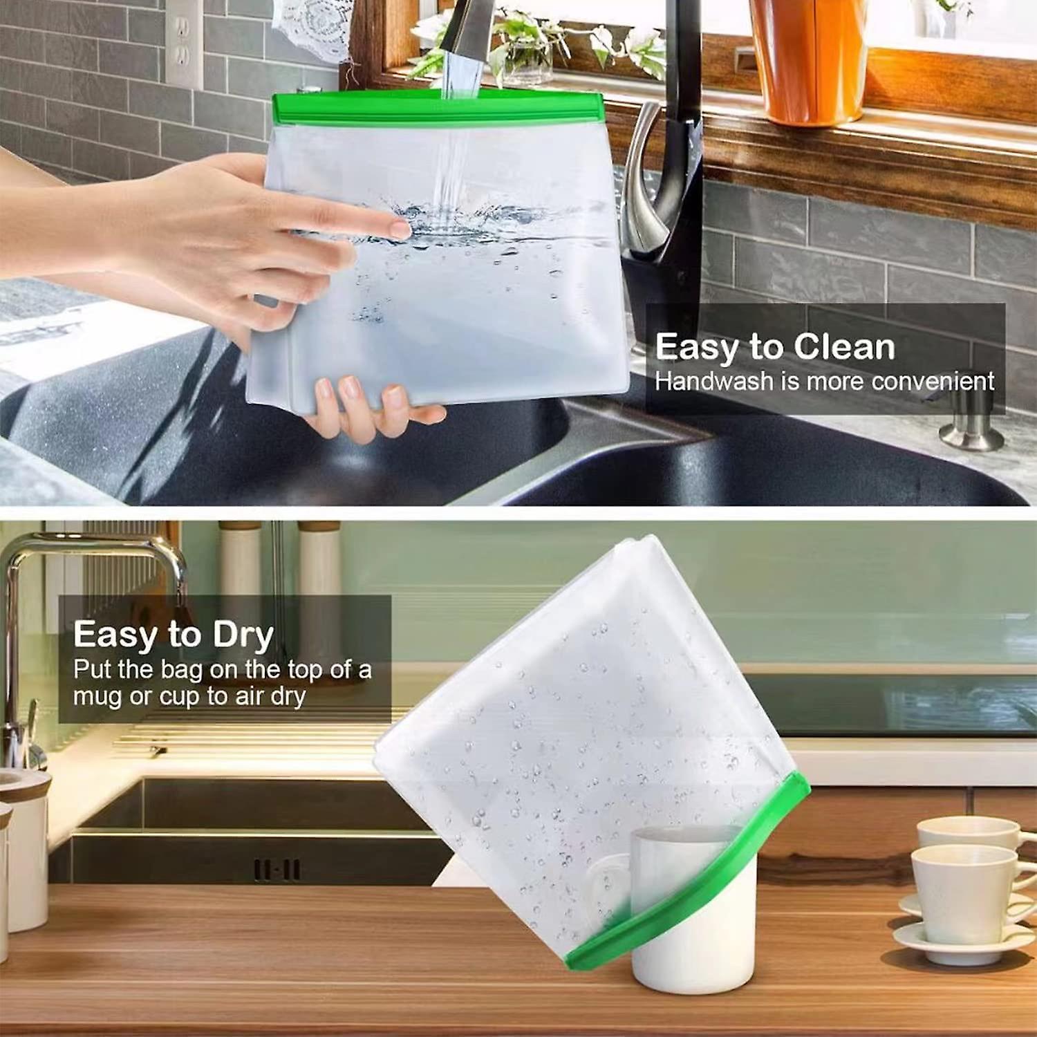 Reusable Food Storage Bags, 12 Pack Bpa Free Reusable Freezer Bags