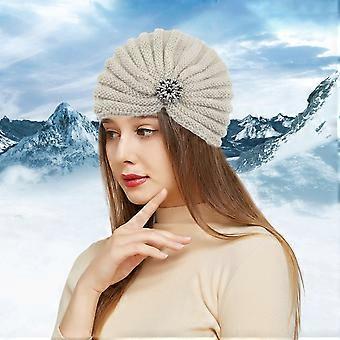 Baseballkappe für Damen, runde Perlen, Accessoires, Wollmütze, Strickmütze, Bohème-Zehenkappe