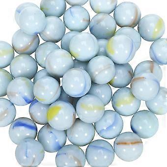 50pcs 16MM Glass Marbles Milk White Patterned Glass Beads Balls for Kids DIY Craft