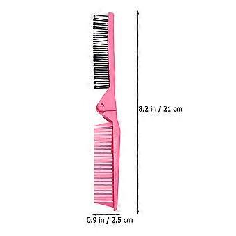 1 Beutel / 6 Stück faltbarer Kamm Doppelköpfiger Haarfaltkamm Antistatischer Haarkamm Hochtemperaturbeständiger Kamm (Rosa)