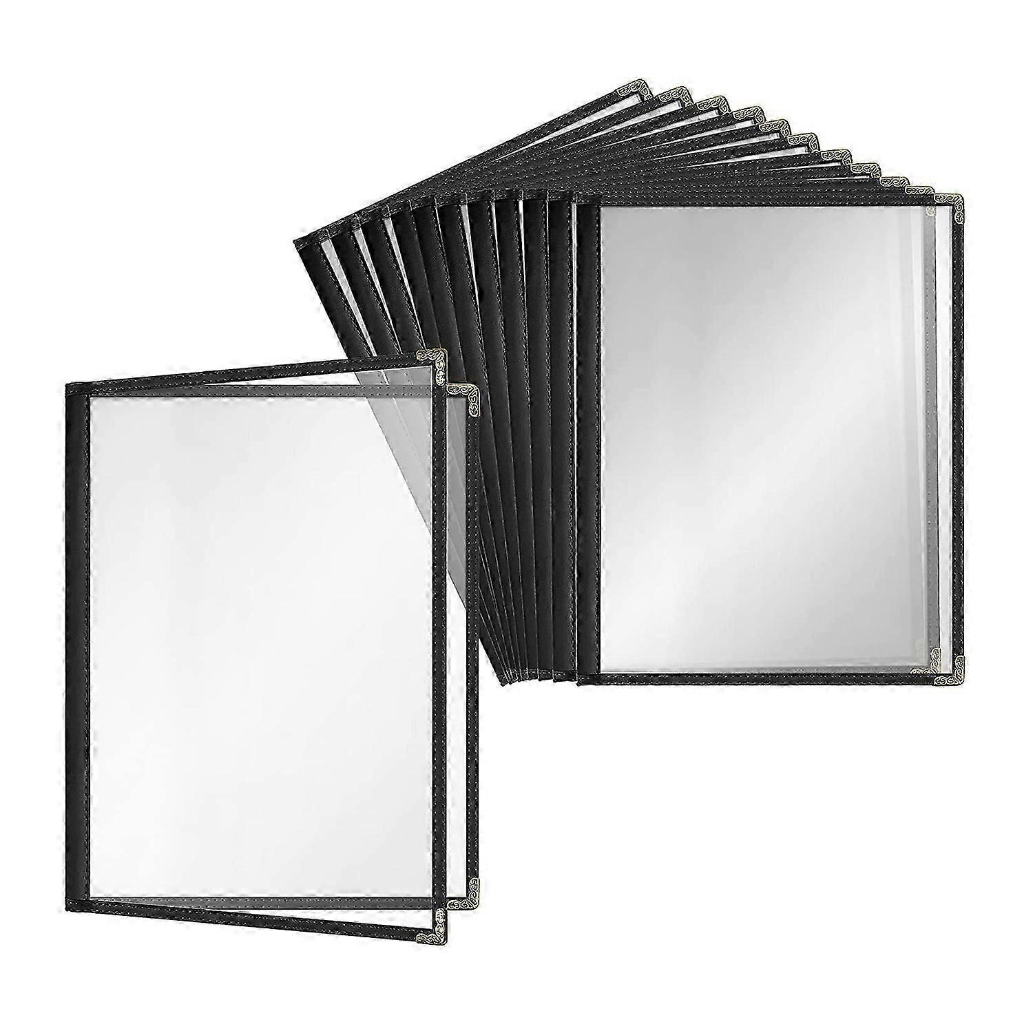 12 Pack Cafe Style Cover, Double Edge, Vinil (Preto, 2 /4 Views - 8,5 polegadas x 11 polegadas)
