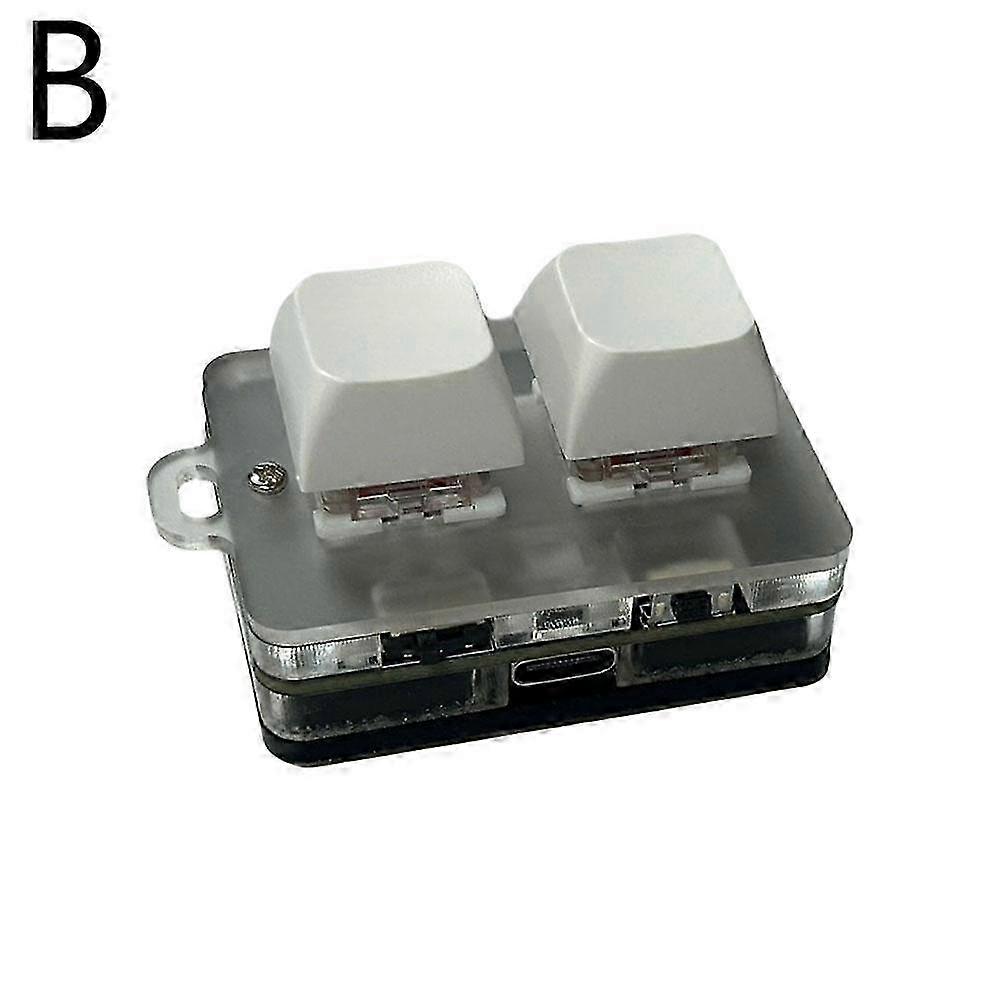 2-Key Programmable Macro Keyboard Custom Mini Keypad with USB Type-C Connection Macropad for Productivity