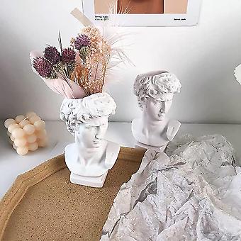 Fioriera A Forma Di Testa Con Baffi: Vaso Creativo In Resina Con Foro Di Drenaggio, Portapenne Originale - 2