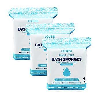 3 stuks wegwerpbare, niet-uitspoelbare douchedoekjes - Verpakking van 25 stuks - Alles-in-één douchedoekjes voor eenmalig gebruik: bevochtigen, laten schuimen en laten drogen zonder shampoo of uitspoelen.
