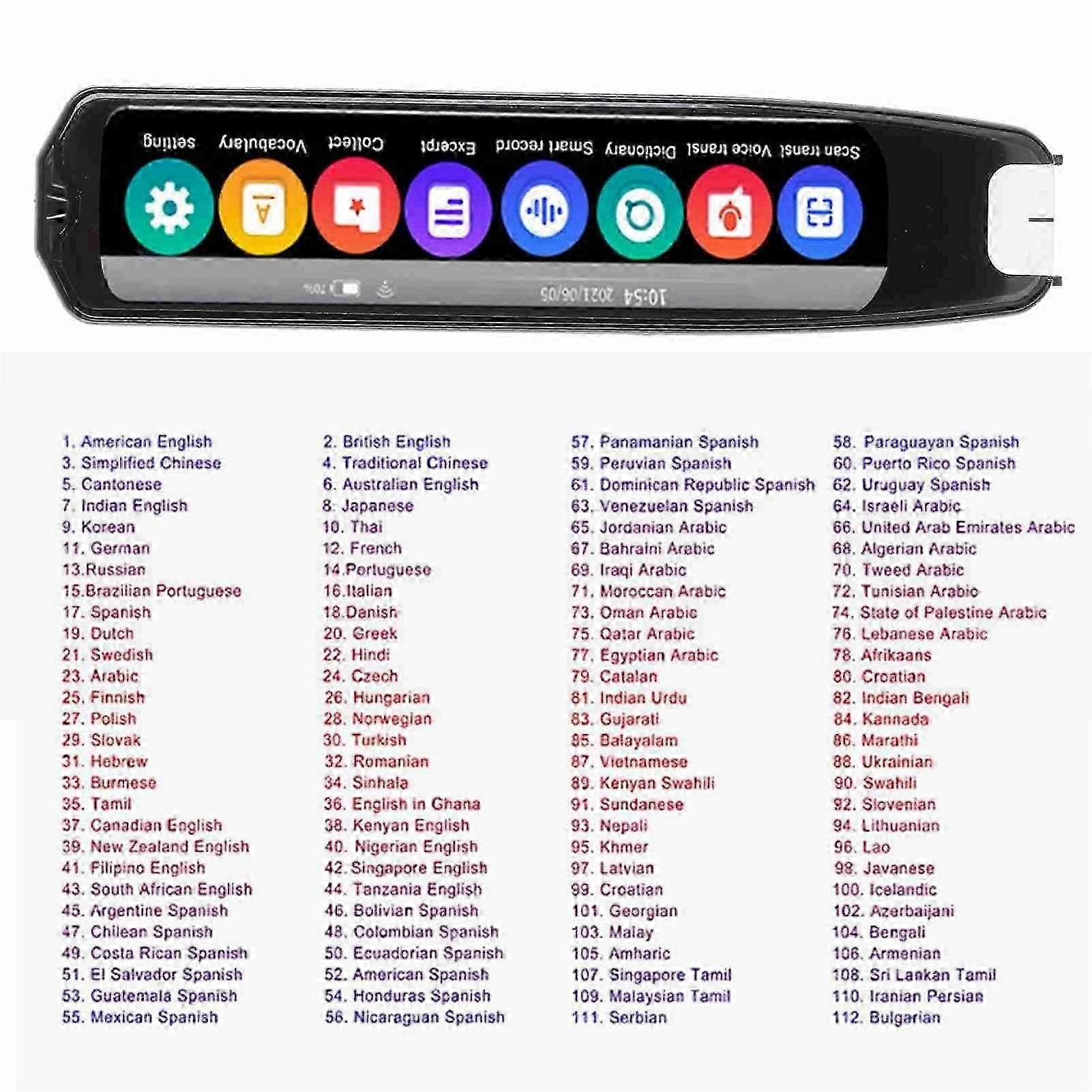 Offline Voice Translator Pen 8 Supported Languages 113 Languages Dictionary Pen