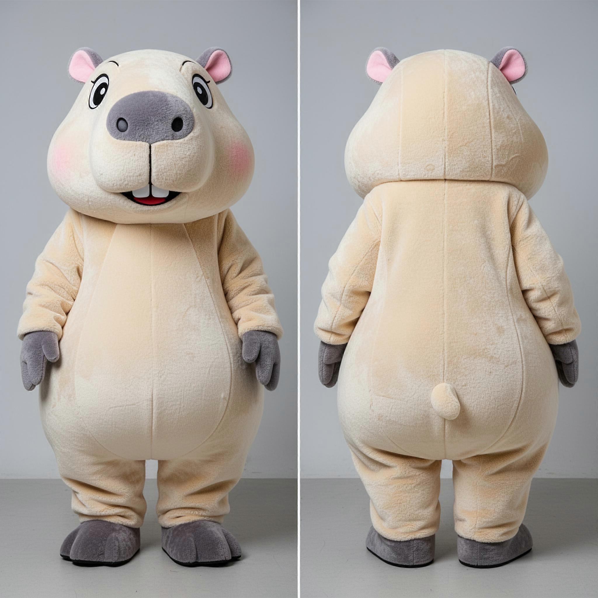 MASTICOT Cream Velvety Capybara Mascot