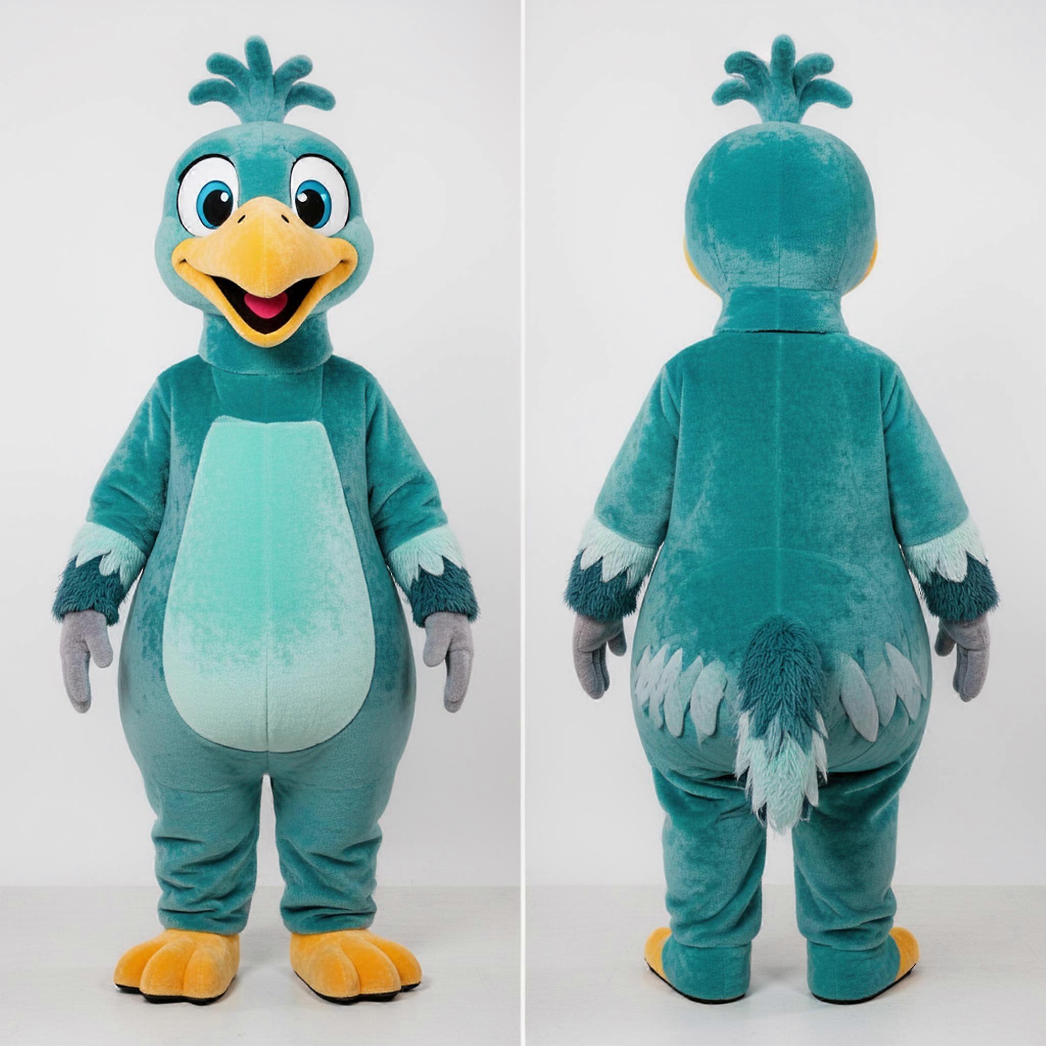 MASTICOT Teal Playful Emu Mascot