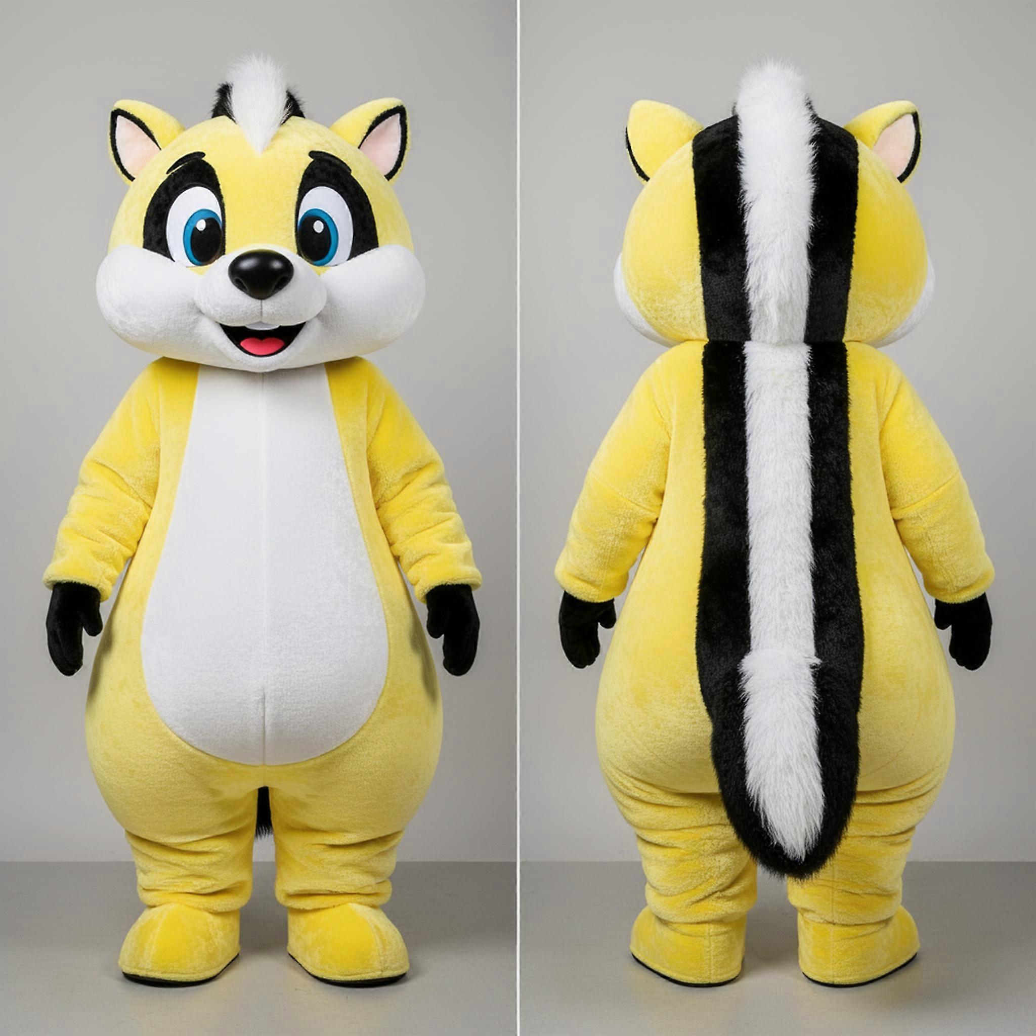 MASTICOT Lemon Yellow Expressive Skunk Mascot
