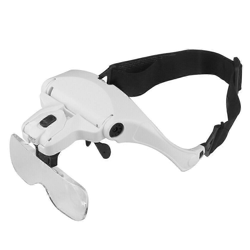 Lens Headband Magnifier Adjustable LED Hands Glasses