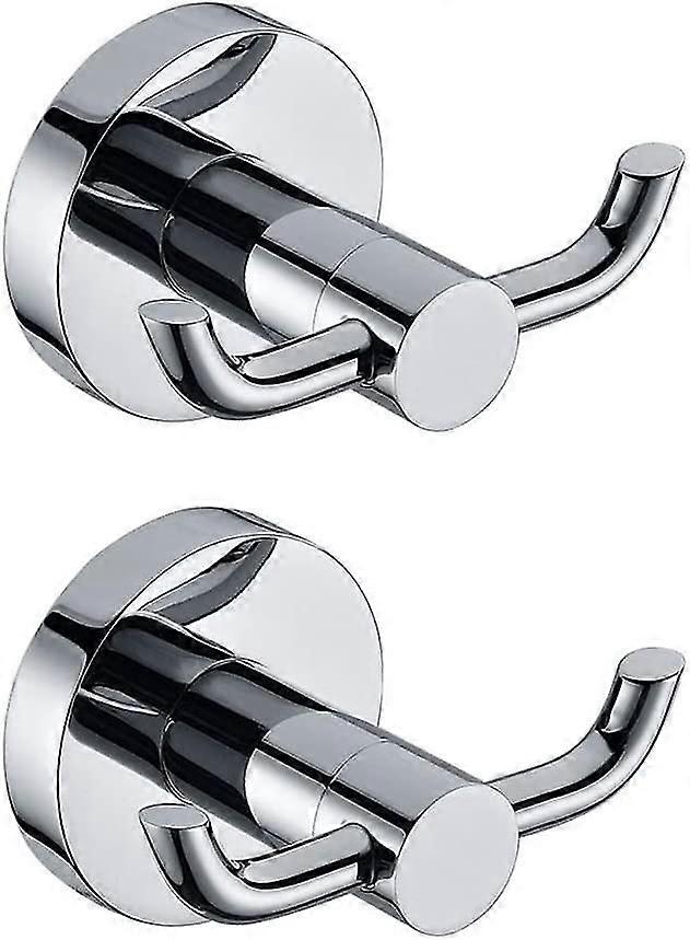 2pcs  Gift Wall Mount Robe Hooks Modern Polished Chrome Solid Brass