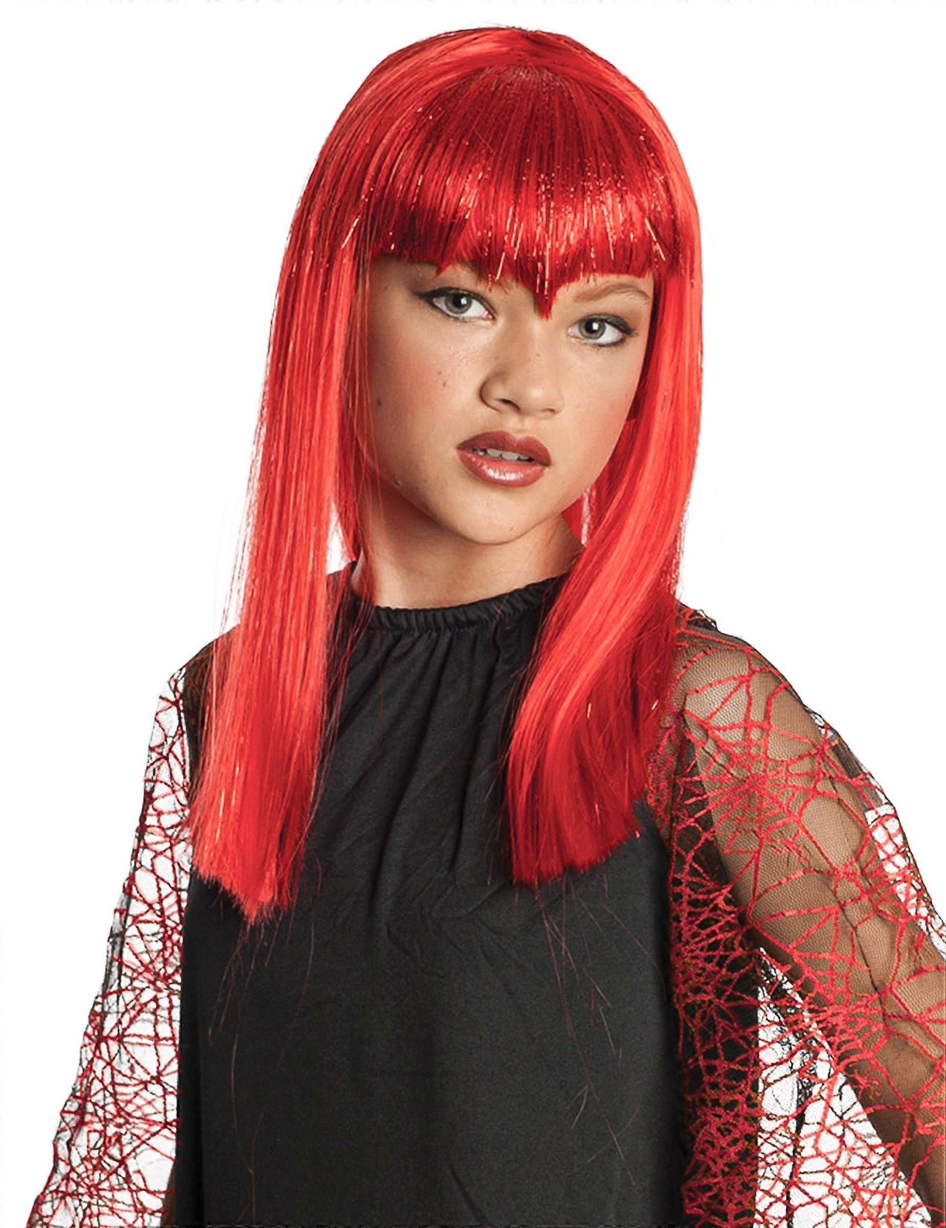 Red devil girl wig