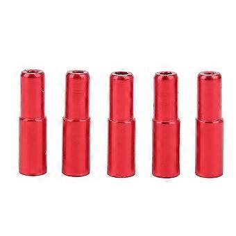 DUUTI 5-Pack 5mm Bicycle Brake Cable End Caps, Crimped Aluminum Alloy, Compatible with Road and Mountain Bikes, Red SOWHBYV