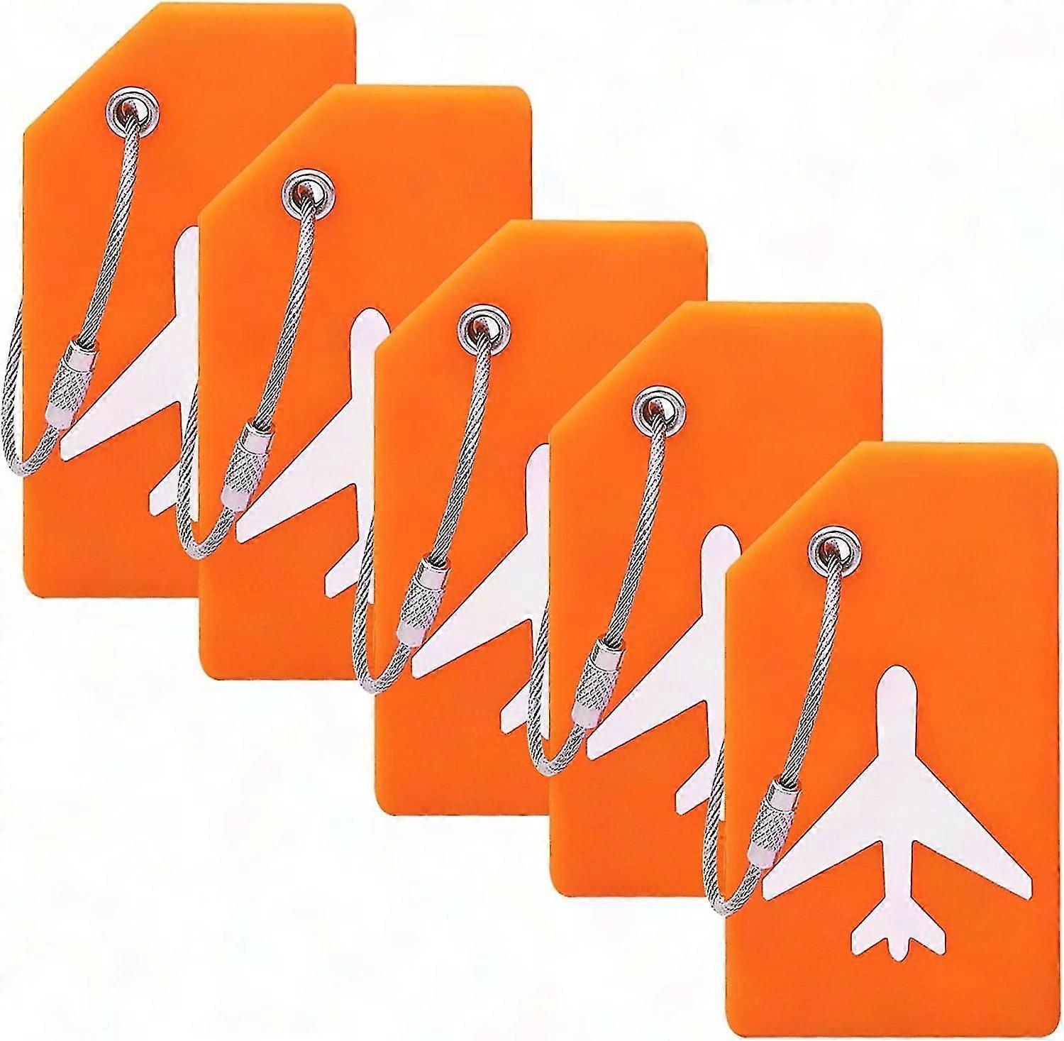 5-Pack Durable Silicone Luggage Tags with ID for Easy Identification & Quick Finding