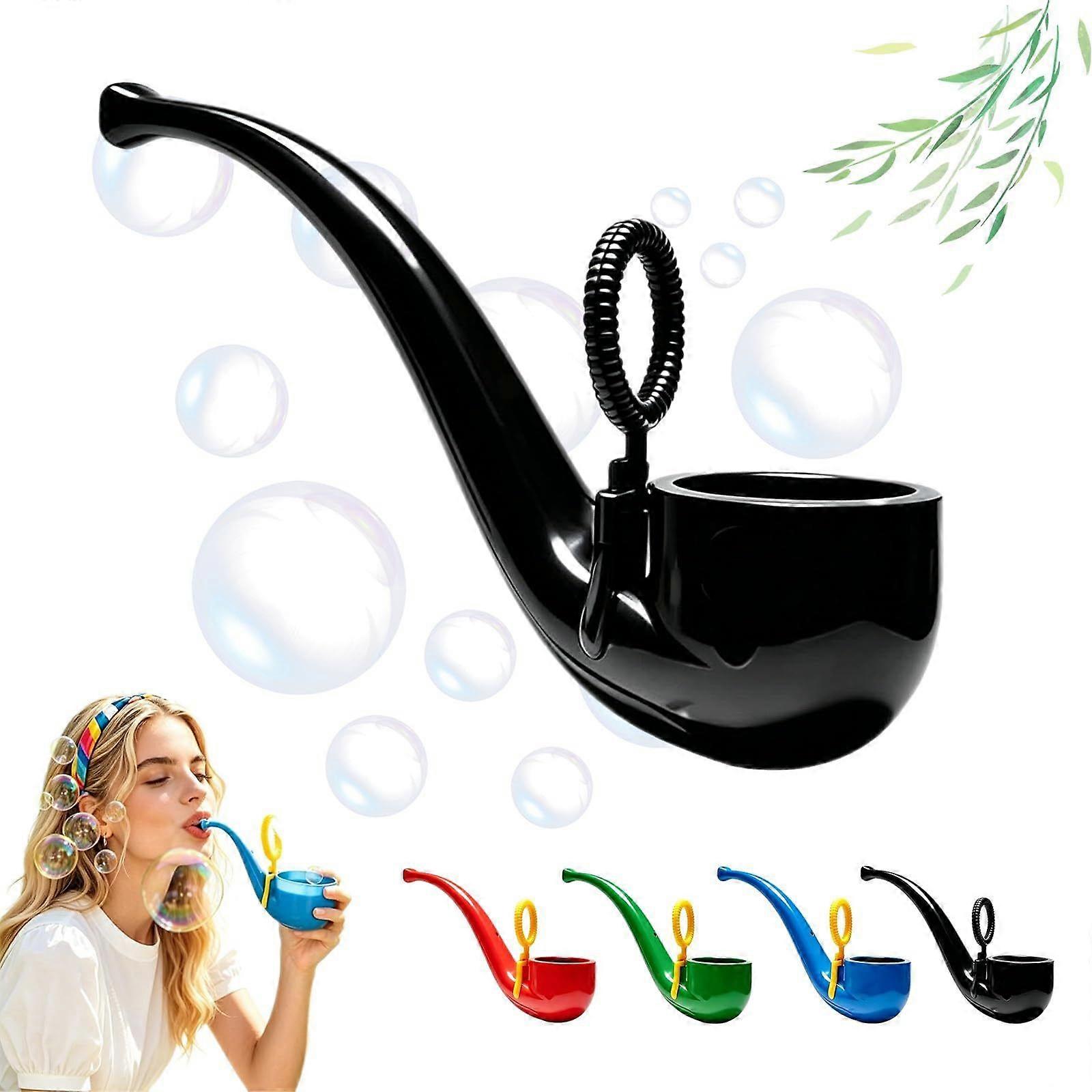 Pipe Design Soap Bubble Toy with Internal Ring Wand for Bubble Play