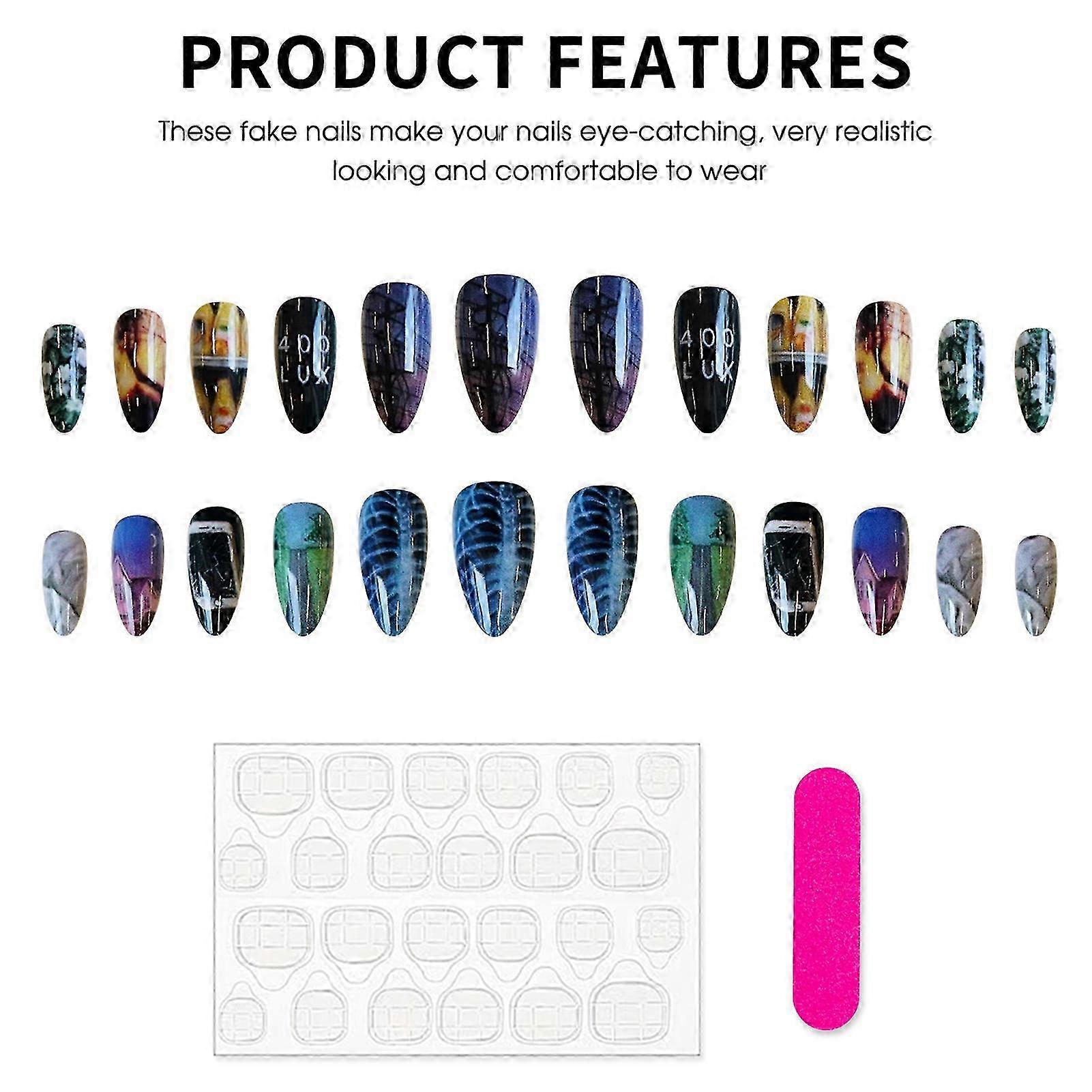 Resin Press On Nails 24pcs