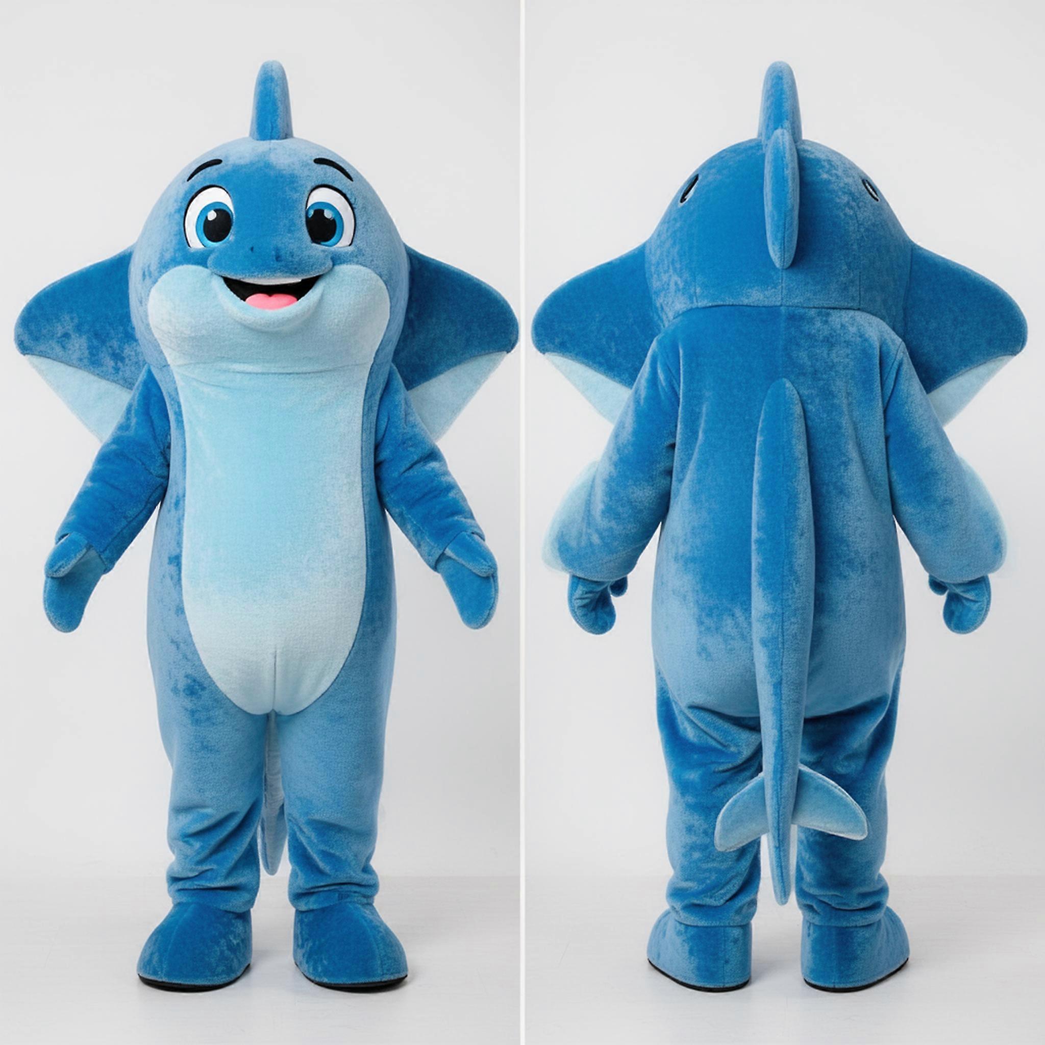 MASTICOT Sky Blue Rippled Stingray Mascot