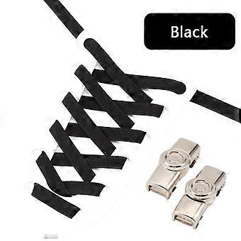 1Pair Lock Shoelaces Without Ties Elastic Laces Sneakers Tennis No Tie Shoe Laces Kids Adult 8mm Wide Flat Shoelace for Shoes