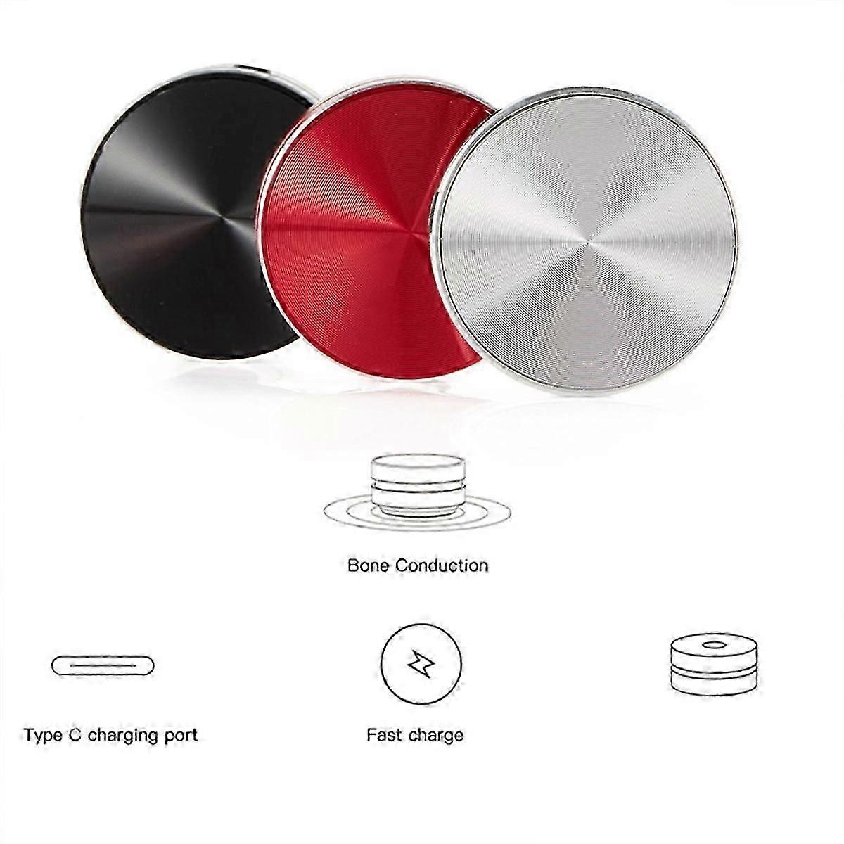 Portable Compatible Bone Conduction Speaker Stereo Sound Bluetooth Speaker(Silver)