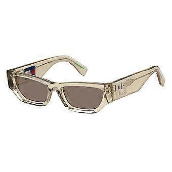 Tommy Hilfiger TJ 0093/S 10A/70 Full Rim Transparent Beige Women Cat Eye Sunglasses UV2 Original