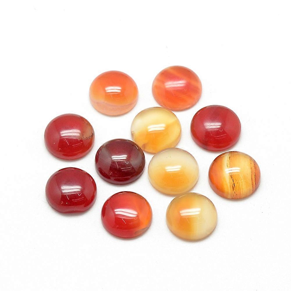 5pcs Agate Cabochons Dyed Half Round/Dome 10x4~5mm