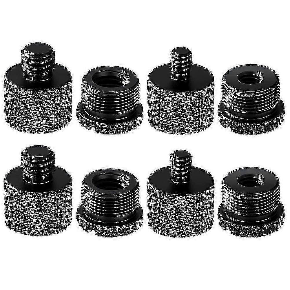 8Pcs Matte Black Mic Thread Adapters Kit
