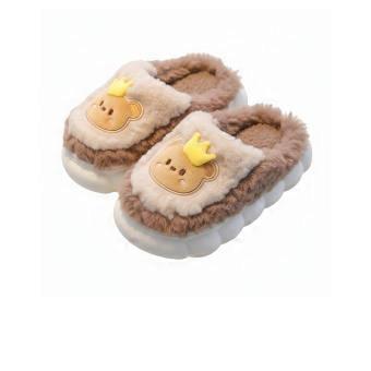 Cartoon hare kids indoor house shoes, Plush lined, non-slip, warm home shoes