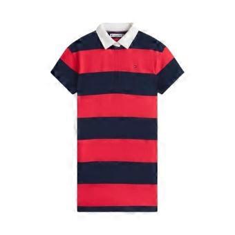 Tommy Hilfiger Girls Striped Pique Rugby Polo Shirt Dress