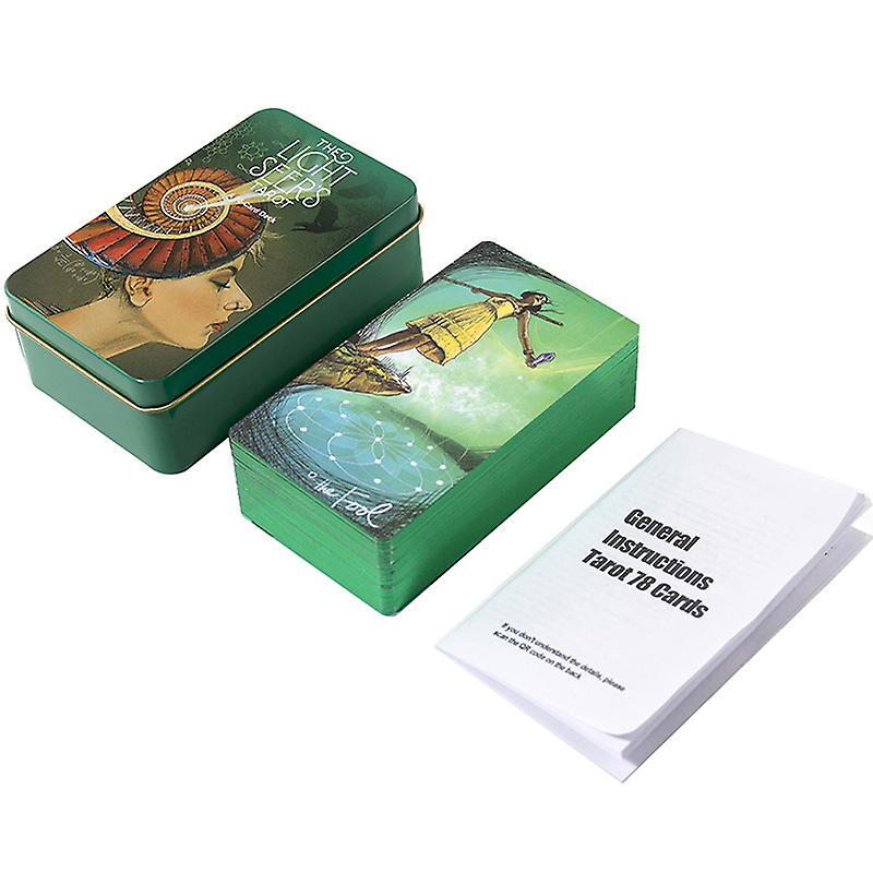 Tin Box Light Seers Tarot Card Prophecy Divination Deck Party Game Card W/manual