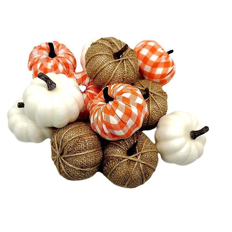 Decorazioni di Halloween Zucche artificiali, 12pcs Zucche assortite Zucche finte Zucche agriturismo Zucche autunnali per Halloween Thanksgiving Decoratio