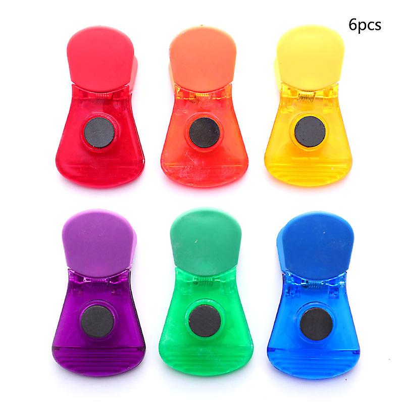 1/6pcs Colorful Plastic Sealer Snack Fresh Clips Refrigerator Magnetic Sticker