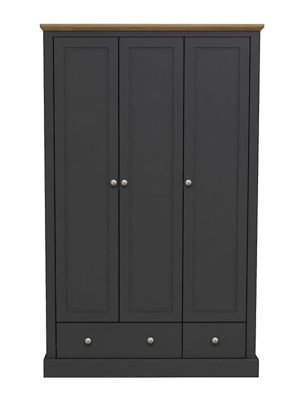 Kent 3 Door 2 Drawer Wardrobe Charcoal