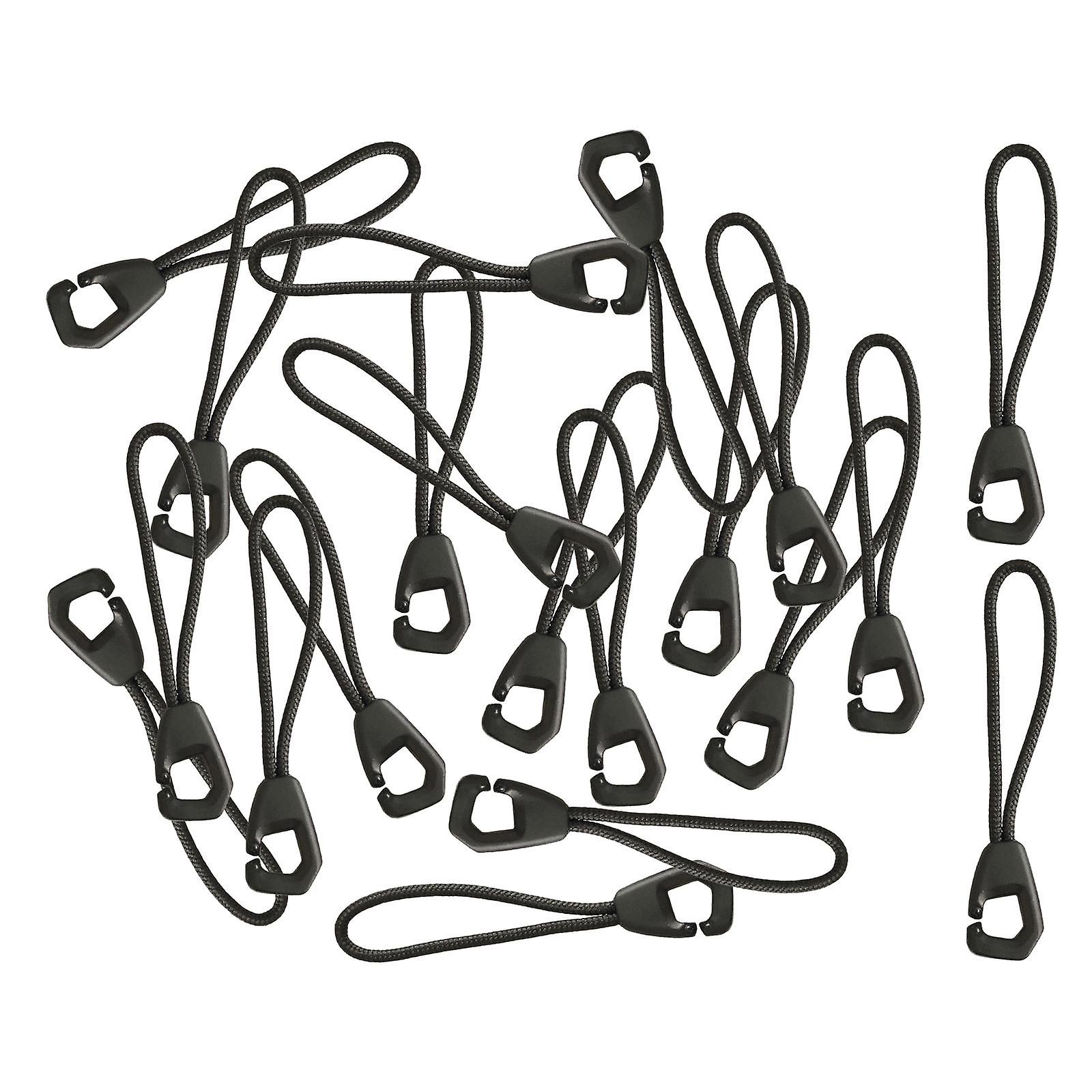 50Pcs Zip Pullers Zipper Pull Cord Fastener Replacement Black